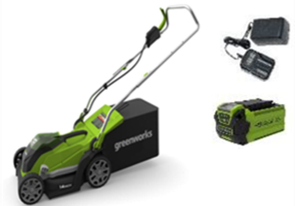 Газонокосилка аккумуляторная Greenworks Арт. 2501907UA, 40V, 35 см, c 1хАКБ 2 Ач и ЗУ