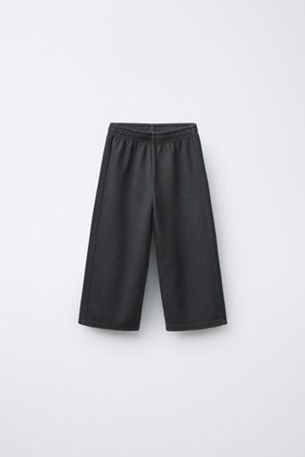 ZARA БРЮКИ WIDE LEG, АНТРАЦИТОВО-СЕРЫЙ