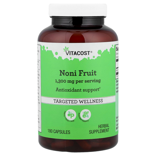 Vitacost, плоды нони, 180 капсул (650 мг в 1 капсуле)