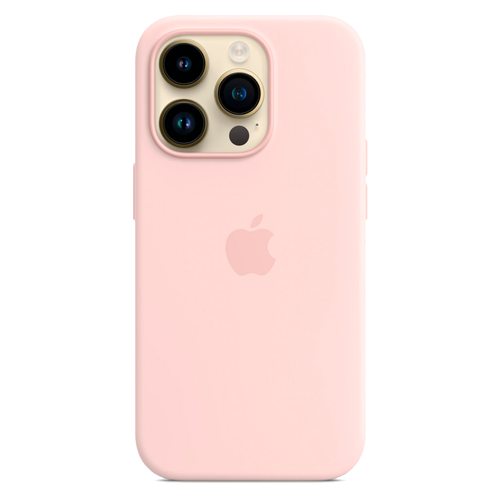 Силиконовый чехол с поддержкой MagSafe Apple Silicone Case для iPhone 14 Pro, Chalk Pink (Розовый мел)