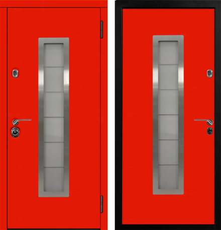 Входная эмалированная дверь "Брисбен" Красная