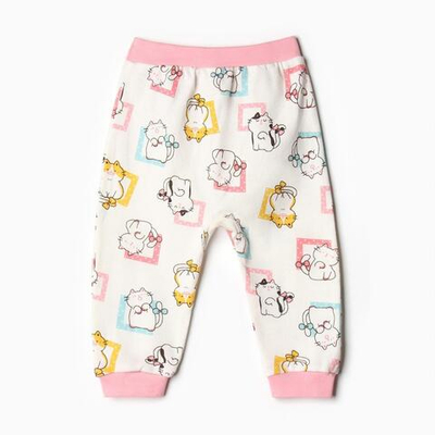 Штанишки детские, цвет белый/котята, р. 68 9927010 (BONITO)