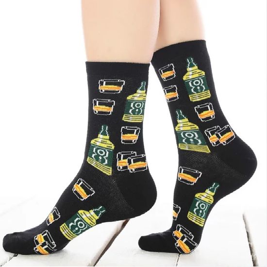 Носки "Крепкие напитки", р-р 38-44 (черный)