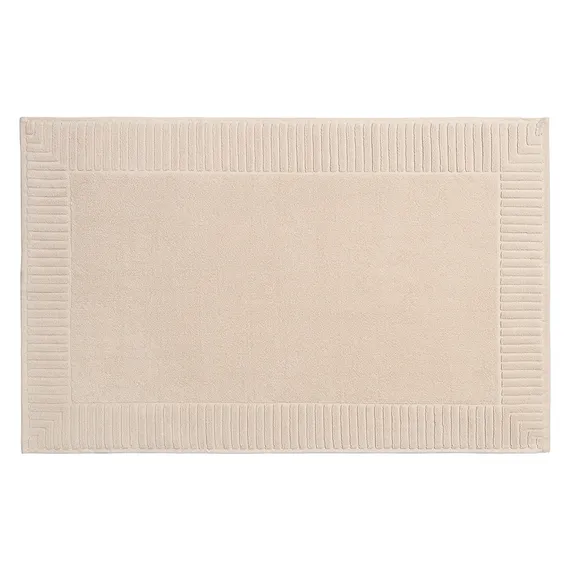 Коврик для ванной с фактурным бортиком кремового цвета из коллекции essential, 50x80 см
