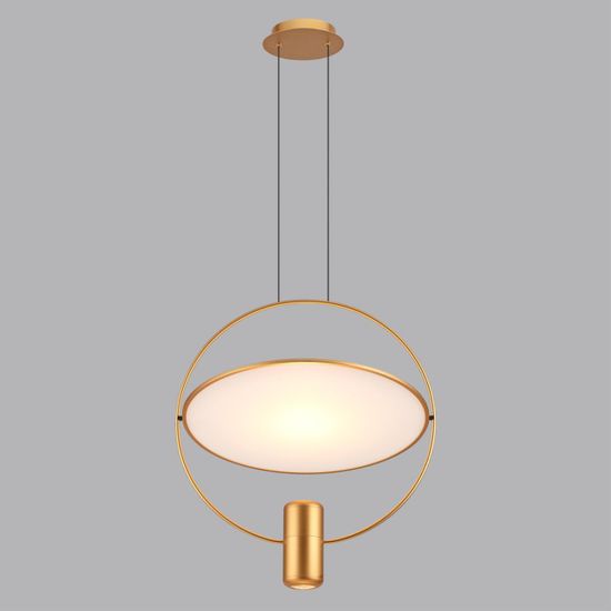 7028/2L HIGHTECH ODL25 285 золото/белый матовый/ металл/акрил Подвесной светильник золот. поворотный 150° IP20 LED GU10 2*7W ORBITE