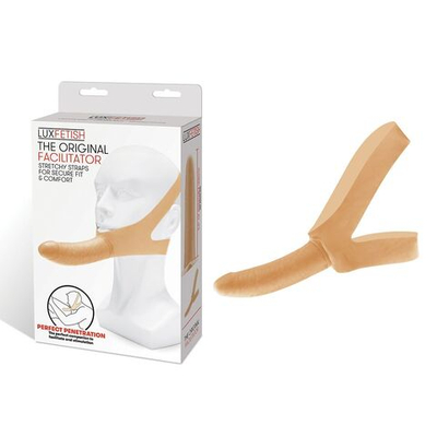 Телесный фаллоимитатор с креплением на лицо The Original Facilitator - 14 см. (Цвет: телесный)