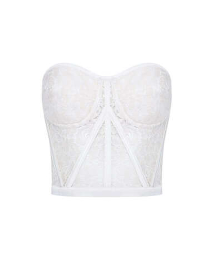 Корсет из кружева Стелла Маккартни молочный