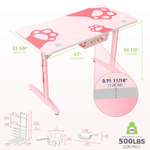 Стол для компьютера (для геймеров) EUREKA GIP 47, Pink (ZX-GIP-P47PK)