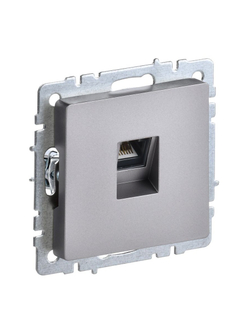 Розетка компьютерная СП RJ45 кат.5E BRITE РК10-БрС механизм сталь IEK BR-K10-1-K46