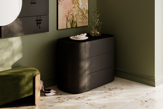 Банкетка Lagom 100 см (зеленый, натуральный дуб)