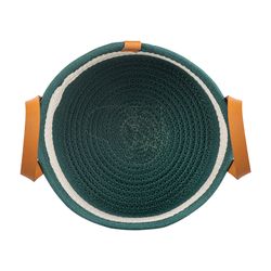 Корзина для хранения Helly Ø28х14 см, бежевая/зеленая