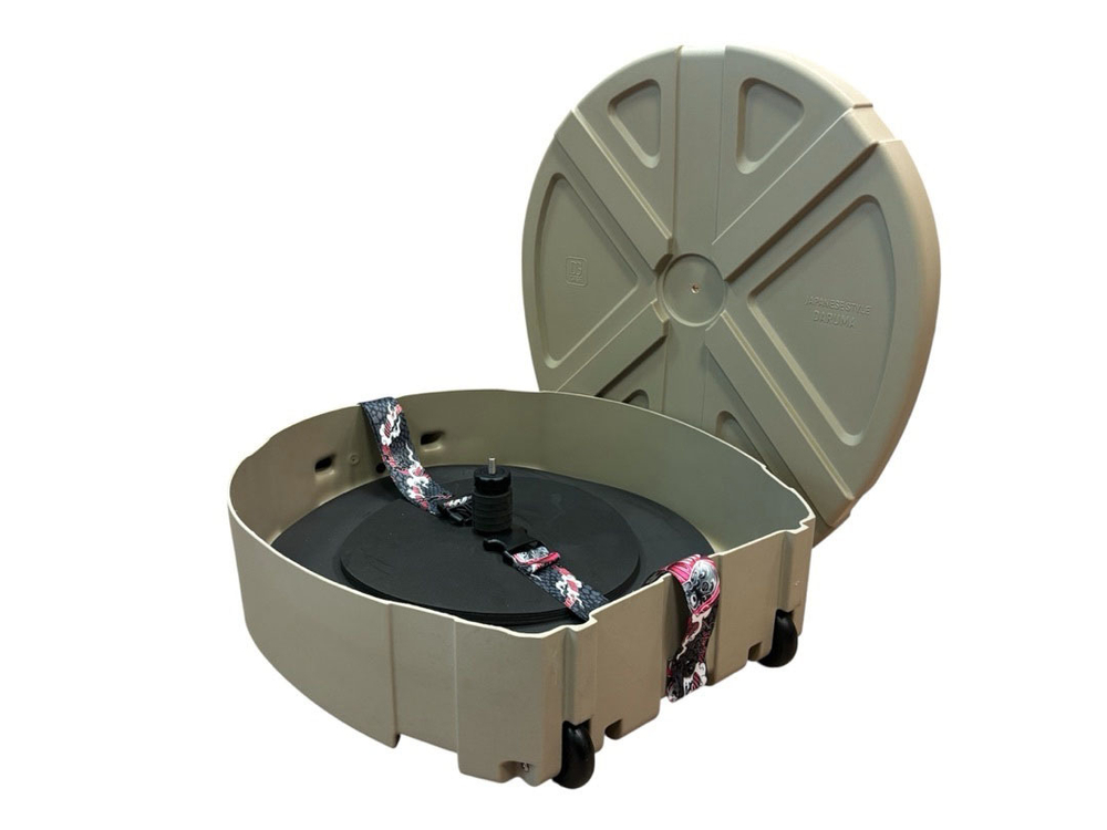 Кейс кофр БЕЖЕВЫЙ для барабанных тарелок до 22" на колесах и с выдвижной ручкой DGCASE DARUMA 22-01А Внутр. размеры 595*595*130мм