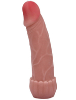 Фаллоимитатор UltraSkin с выпуклым рисунком у основания (Цвет: телесный)
