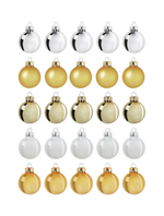Набор ёлочных украшений (шар) Vintertid , 20 шт, 3,5 см, пластик, золотой/серебристый