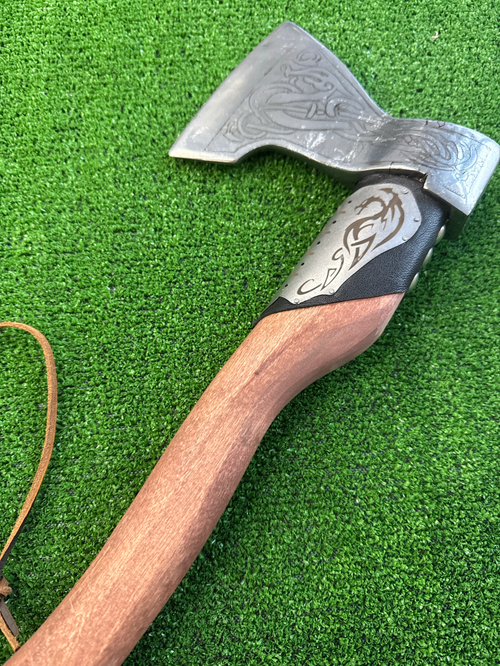Топор Дровосек для Викинга с орнаментом и шнурком ст 60