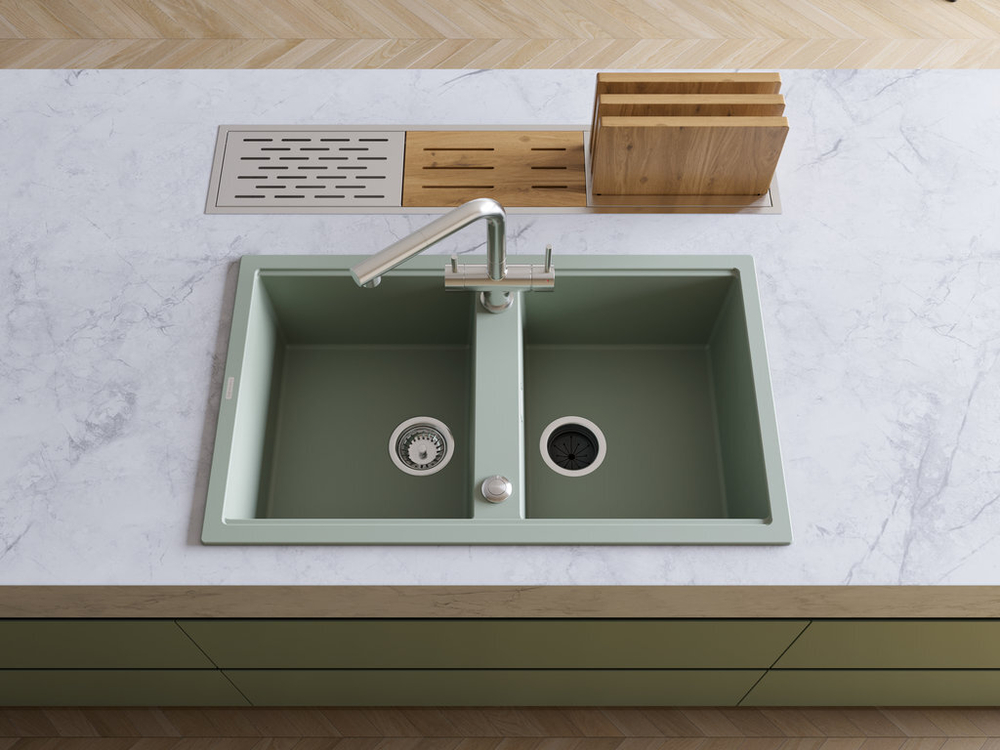 Мойка Omoikiri Kitagawa 86-2-WG Artceramic | Wind green