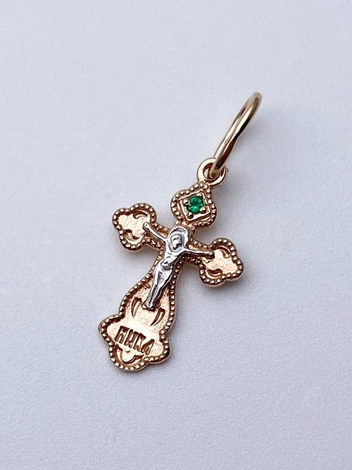 Крест из серебра/С подвижным ухом/С камнями