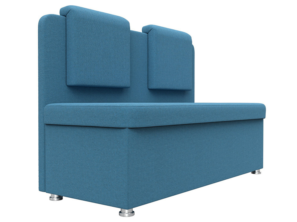 Диван кухонный прямой Маккон 2-х местный, Амур 10 голубой, Рогожка, 125864