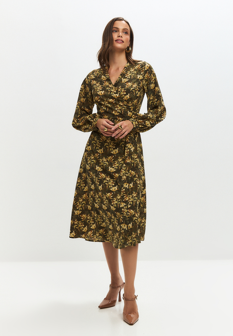 Платье миди на запах