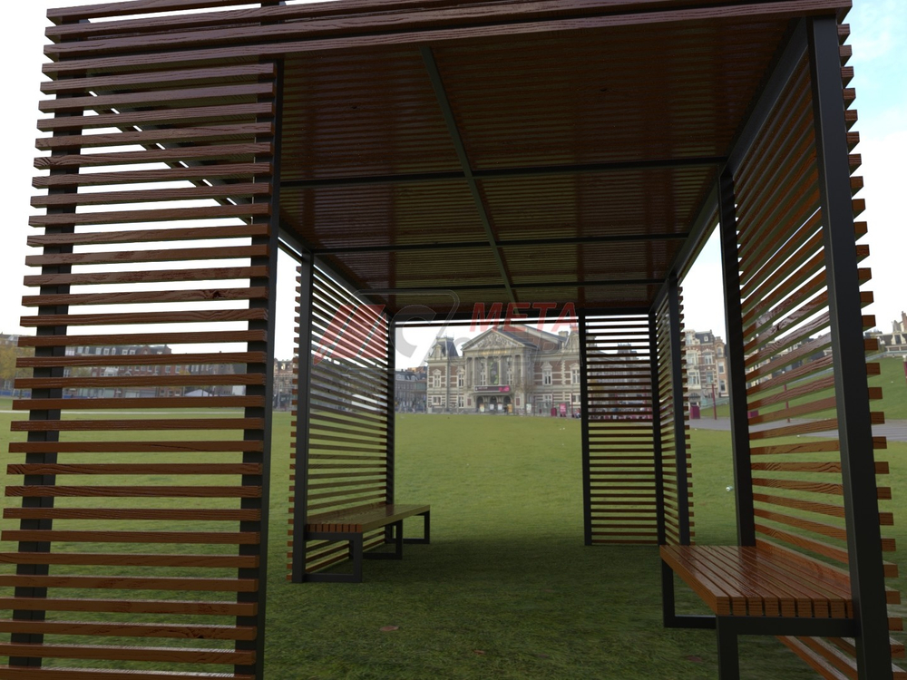 Пергола Лора со скамейками