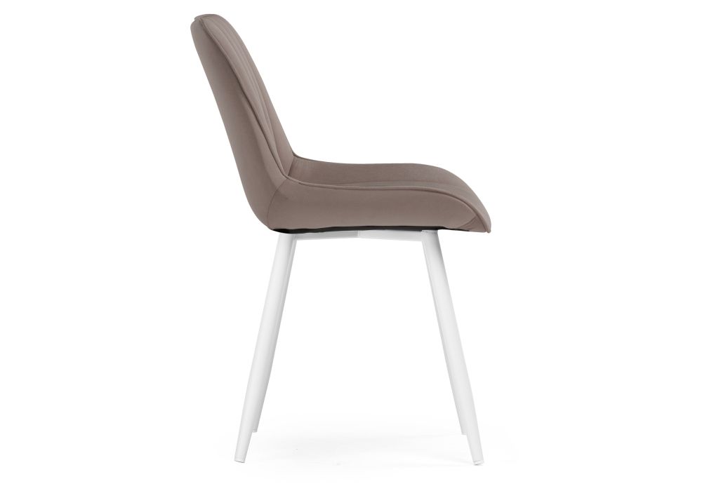 Стул на металлокаркасе Седа К велюр латте / белый