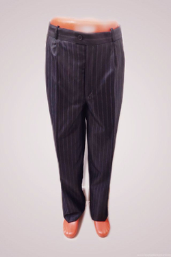 Брюки мужские классические тёмно-синие летние в полоску 52