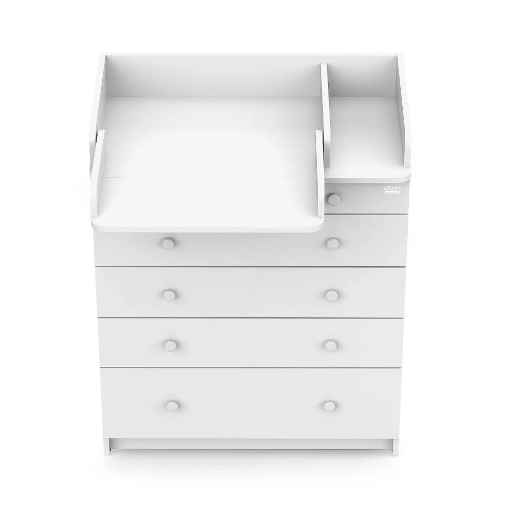 Комод Атон LEO ЛДСП 800/5 с органайзером белый-белый