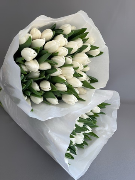 Букет белых тюльпанов «Нежность»