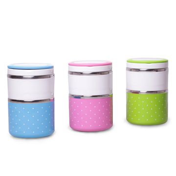 Ланч-бокс двойной круглый 1080 мл. Kamille КМ 2103