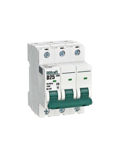 Выключатель автоматический модульный 3п D 25А 6кА ВА-103 DEKraft 12371DEK