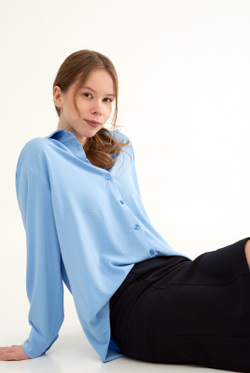 Блузка женская 3392ЗПа, голубой #526Гол093392зпа