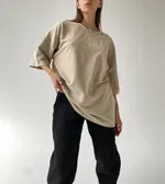 Футболка One Two Logo Oxford Tan бежевая