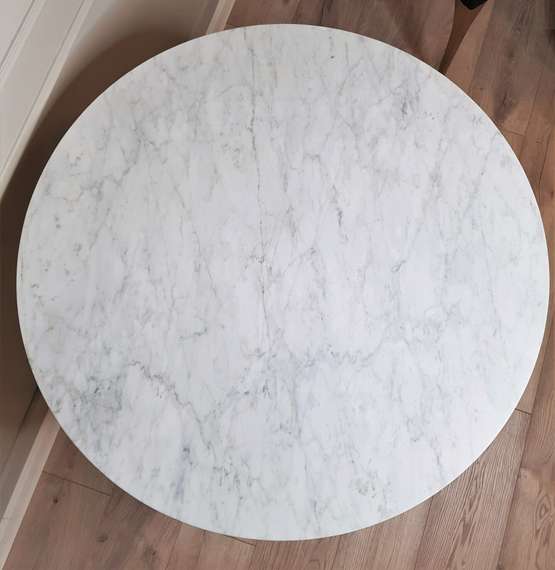 Стол обеденный белый Tulip Marble Brass