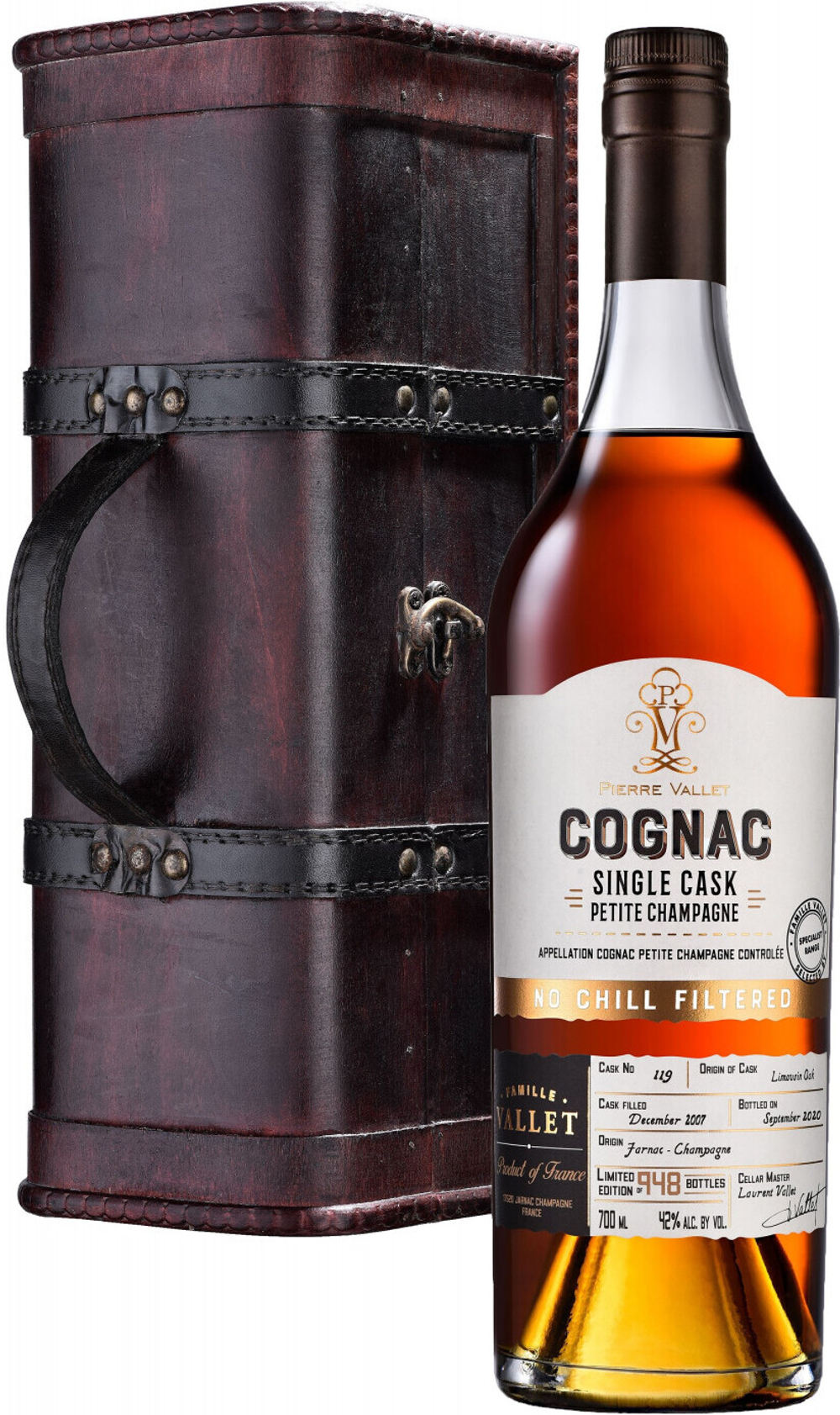 Коньяк Pierre Vallet Single Cask Petite Champagne, 0.7 л