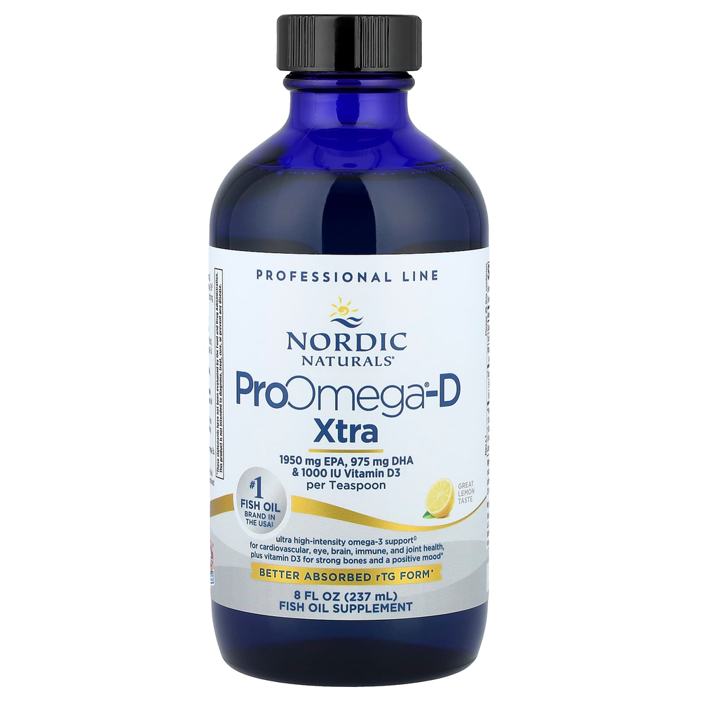 Nordic Naturals, ProOmega®-D Xtra, лимон, 237 мл (8 жидк. унций)