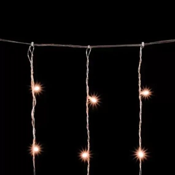 Светодиодный занавес 2*3 м., 600 экстра теплых белых LED ламп, облегченный, прозрачный провод ПВХ, LTC (PCL600NOT-10-2EWW)