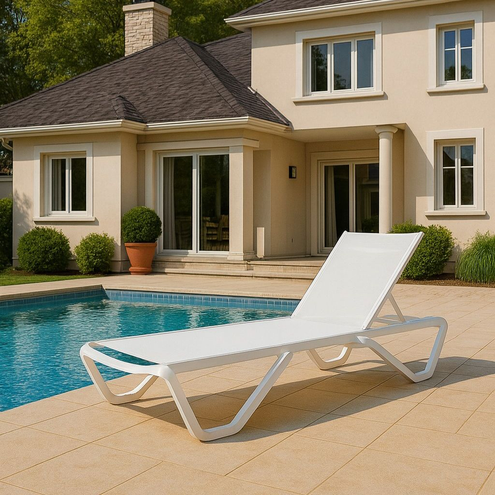 Алюминиевый шезлонг ROYAL FAMILY ENZO белый