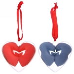 Спонжи для контуринга 2шт в прозрачном фигурном шаре «Новогоднее чудо», цвет красный, красная лента бантик, 6,5*3*3,7см (пакет с подвесом)