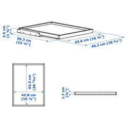 IKEA KOMPLEMENT  (ИКЕА КОМПЛЕМЕНТ)  -  Выдвижной поднос, темно-серый, 50x58 см