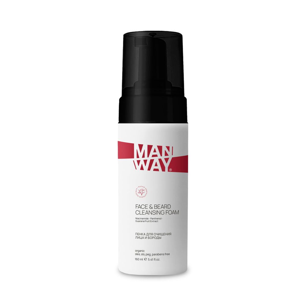 MAN WAY Пенка очищающая для лица и бороды,160 мл