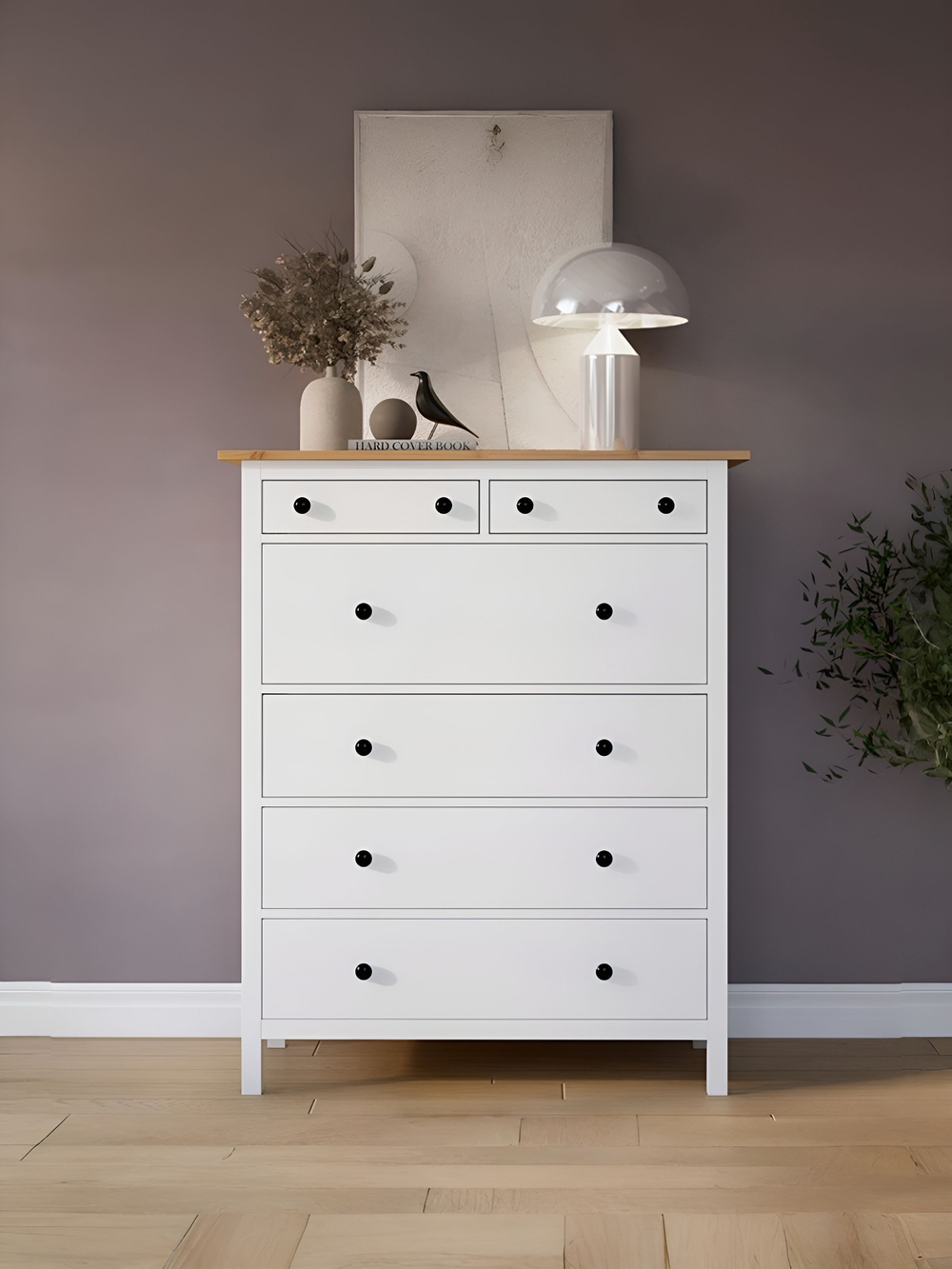 IKEA Комод КЫМОР 5 ящиков, HEMNES 58*131*40, белый, (ХЕМНЕС ИКЕА)
