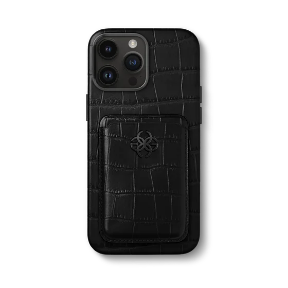 Чехол для iPhone 14 / Натуральная кожа с кошельком