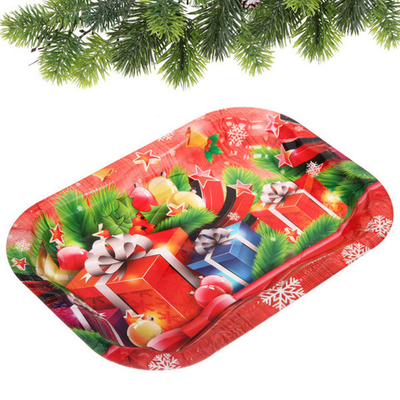 Поднос пластиковый «Новогоднее подарки» 33*23см