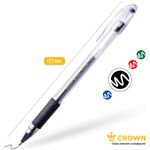 Ручка гелевая Crown  с резиновым грипом, чёрная, 0.5мм