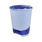Ведро для мусора с педалью 10л голубой