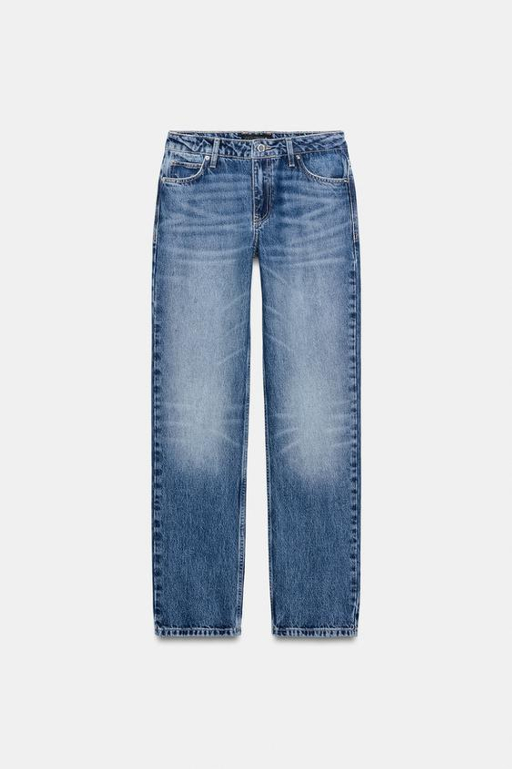 ZARA ДЖИНСЫ Z1975 RELAXED SLIM СО СРЕДНЕЙ ПОСАДКОЙ, СИНИЙ