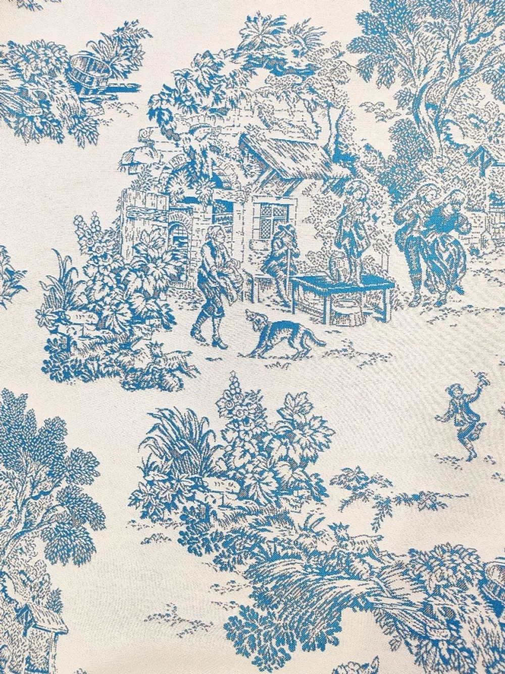 Гобеленовая ткань Туаль Пастораль Голубой ширина 280 см