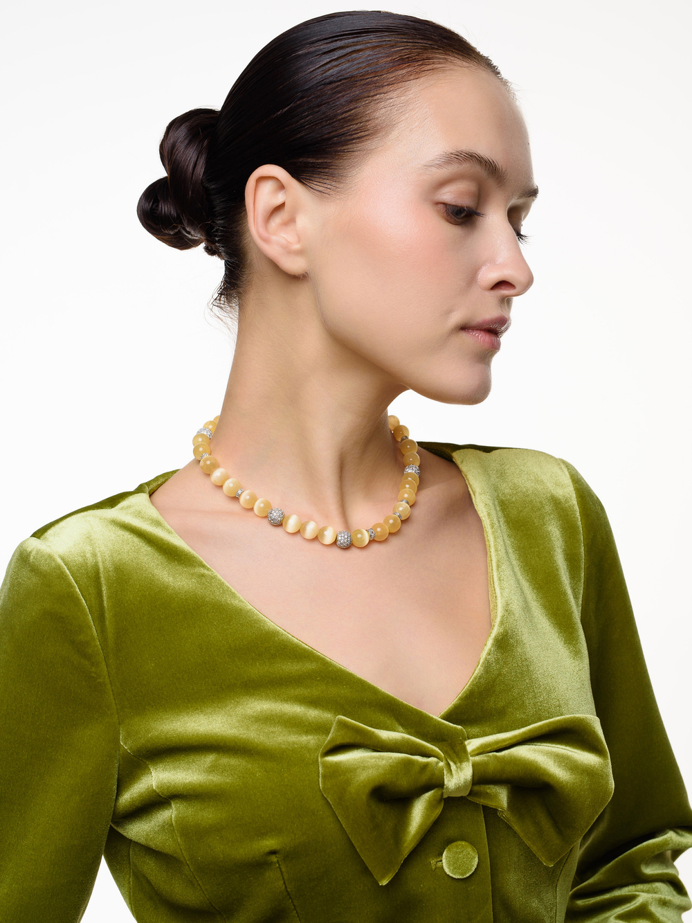 Колье "Summer disco yellow" селенит