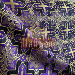 Шёлк "Православный" фиолетовый с золотом