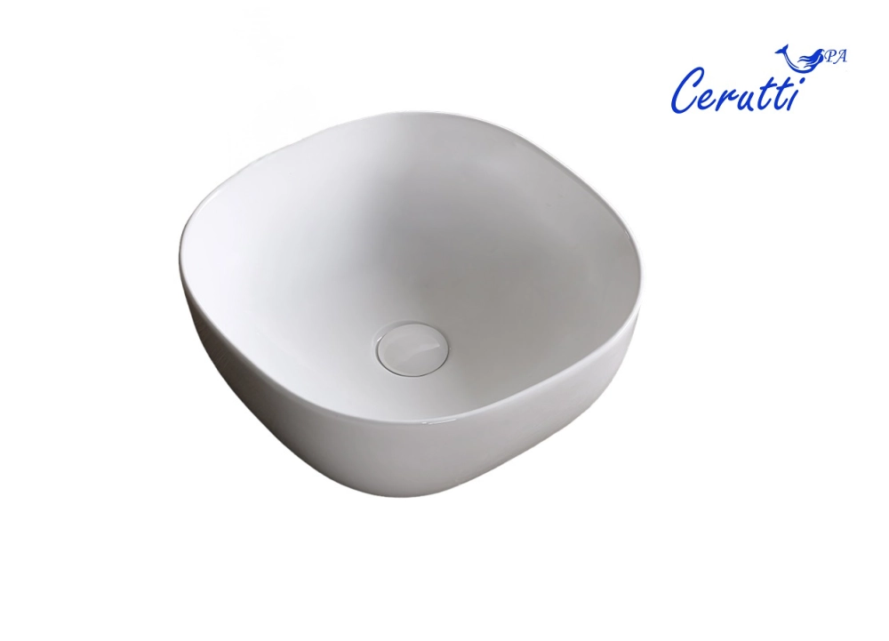 Раковина CR0077 накладная, белая, квадратная 410х410х145 Ceruttispa